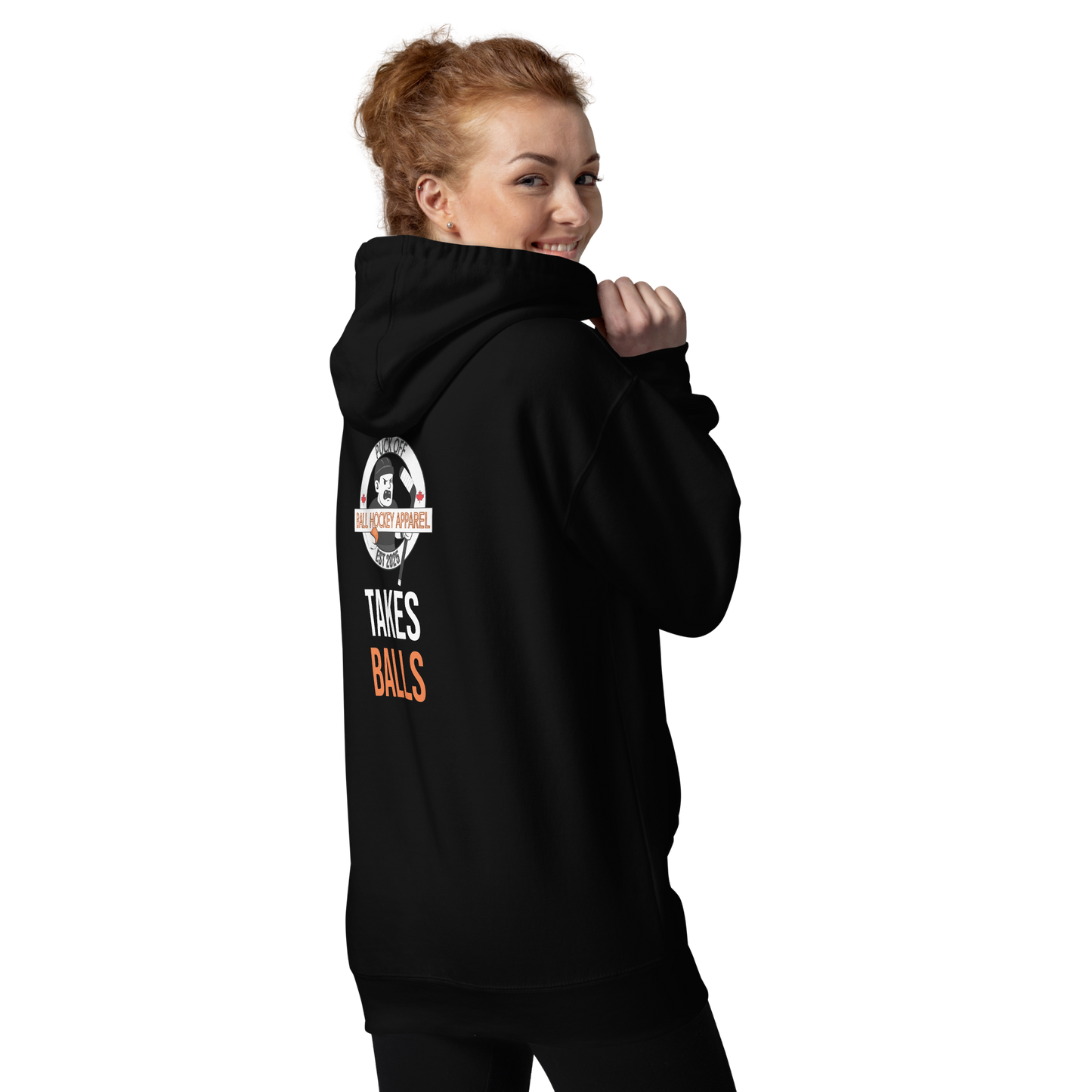 Our Game Takes BALLS Hoodie – PUCK OFF Mascot Warmy | Ball Hockey Streetwear