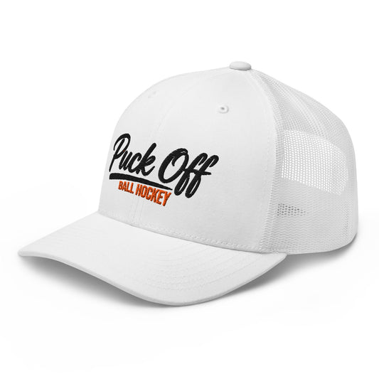 Puck Off Trucker Cap - White - Puck Off - Ball Hockey Apparel