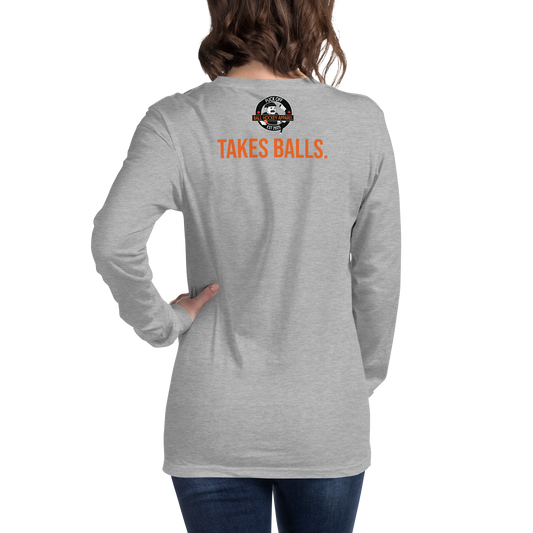 OUR GAME TAKES BALLS Ball Hockey Long Sleeve Tee | PUCK OFF! Apparel