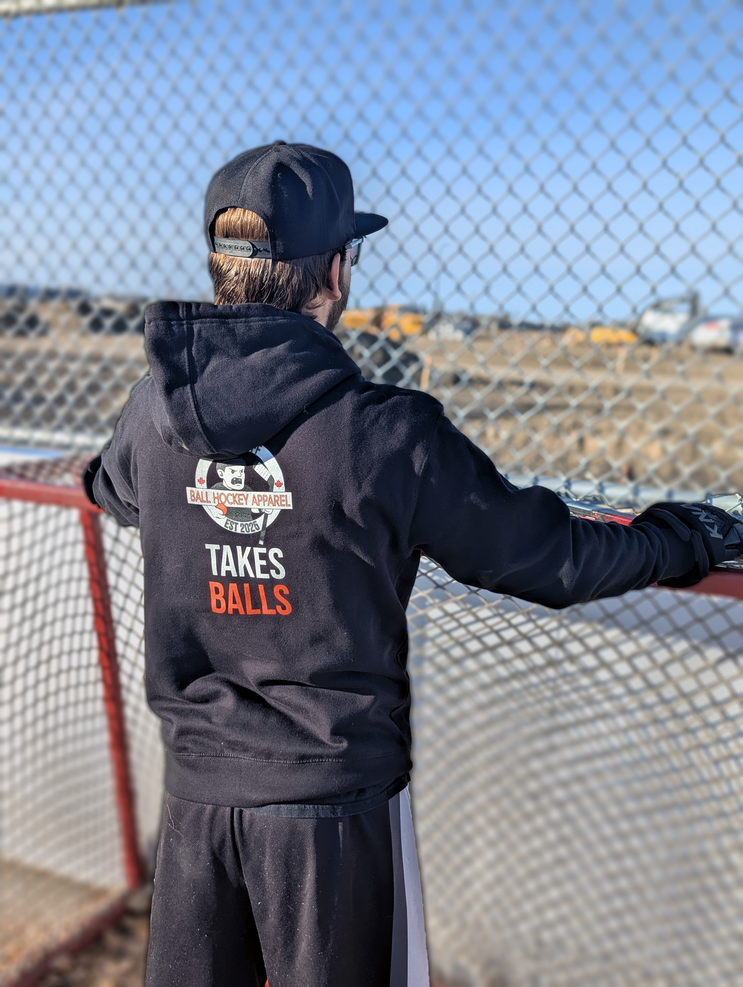 Our Game Takes BALLS Hoodie – PUCK OFF Mascot Warmy | Ball Hockey Streetwear