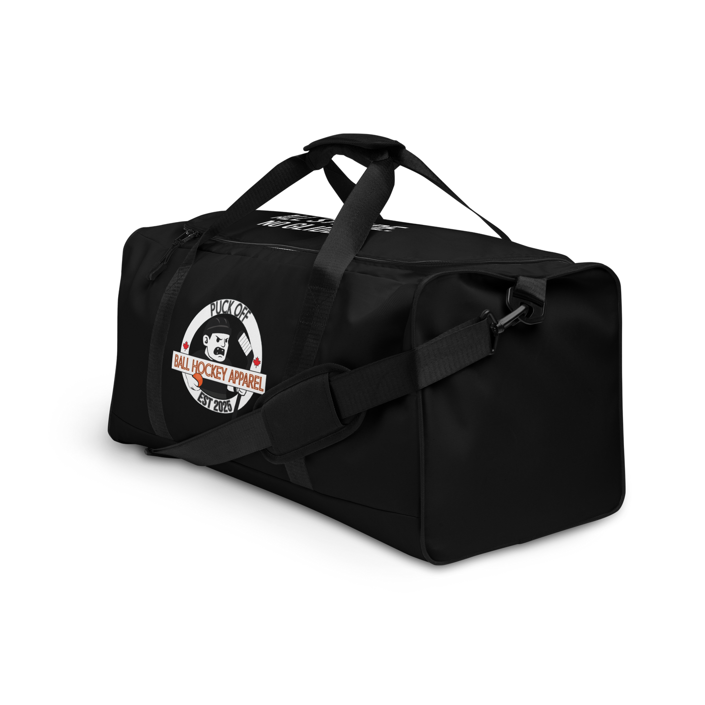PUCK OFF Ball Hockey Duffel Bag – Mascot & Crest Design | All Stride. No Glide.