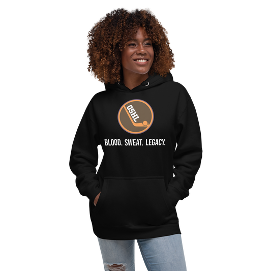OSHL Blood. Sweat. Legacy. Hoodie – PUCK OFF Ball Hockey Apparel | Tournament Pullover