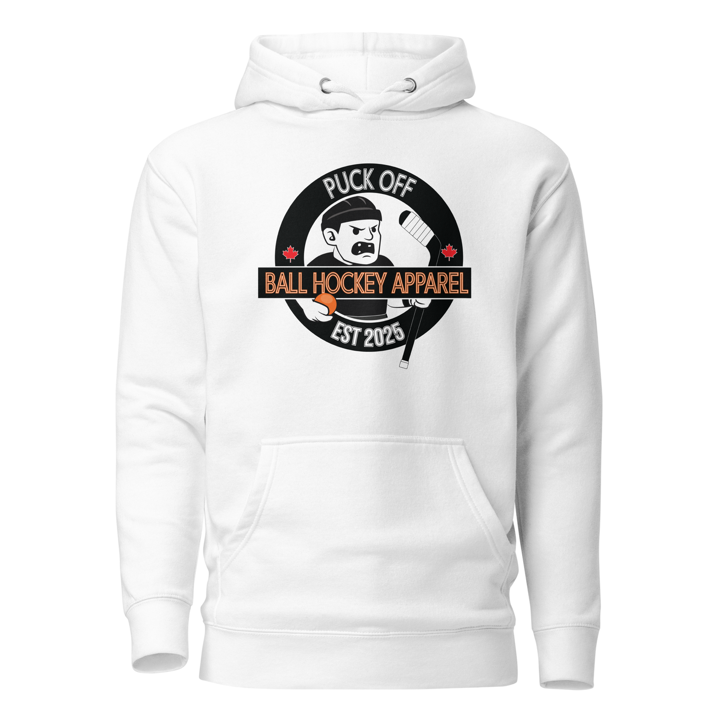 PUCK OFF Mascot Logo Hoodie – Ball Hockey Legends Pullover