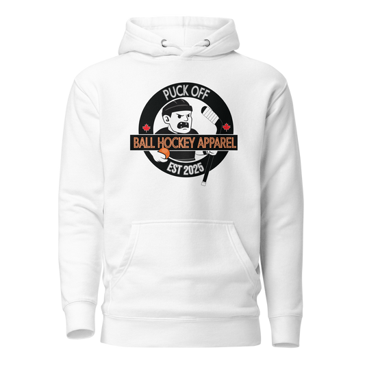 PUCK OFF Mascot Logo Hoodie ball hockey pullover