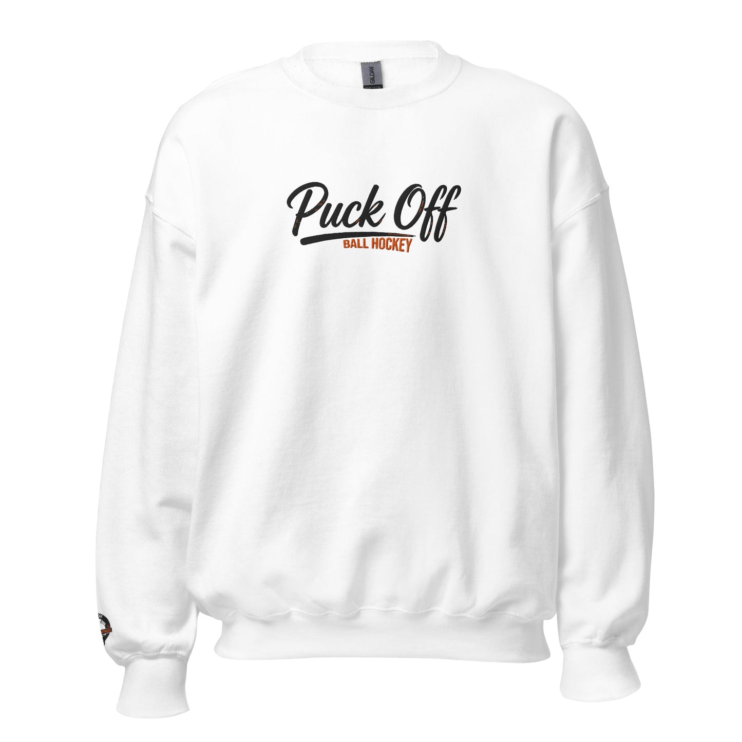 Puck Off Ball Hockey Crewneck Sweatshirt - White - Puck Off - Ball Hockey Apparel