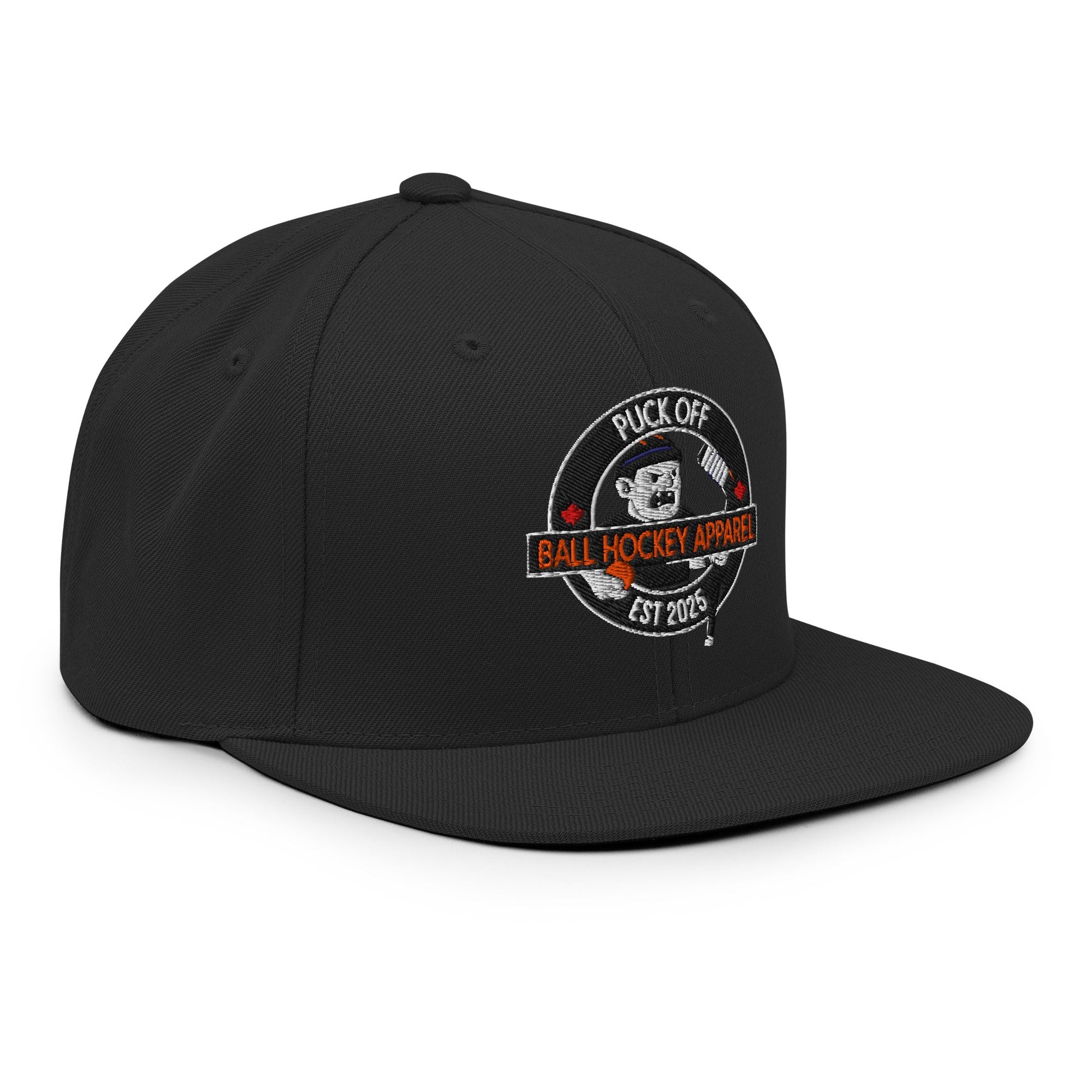 Puck Off Classic Snapback Hat - Black - Puck Off - Ball Hockey Apparel
