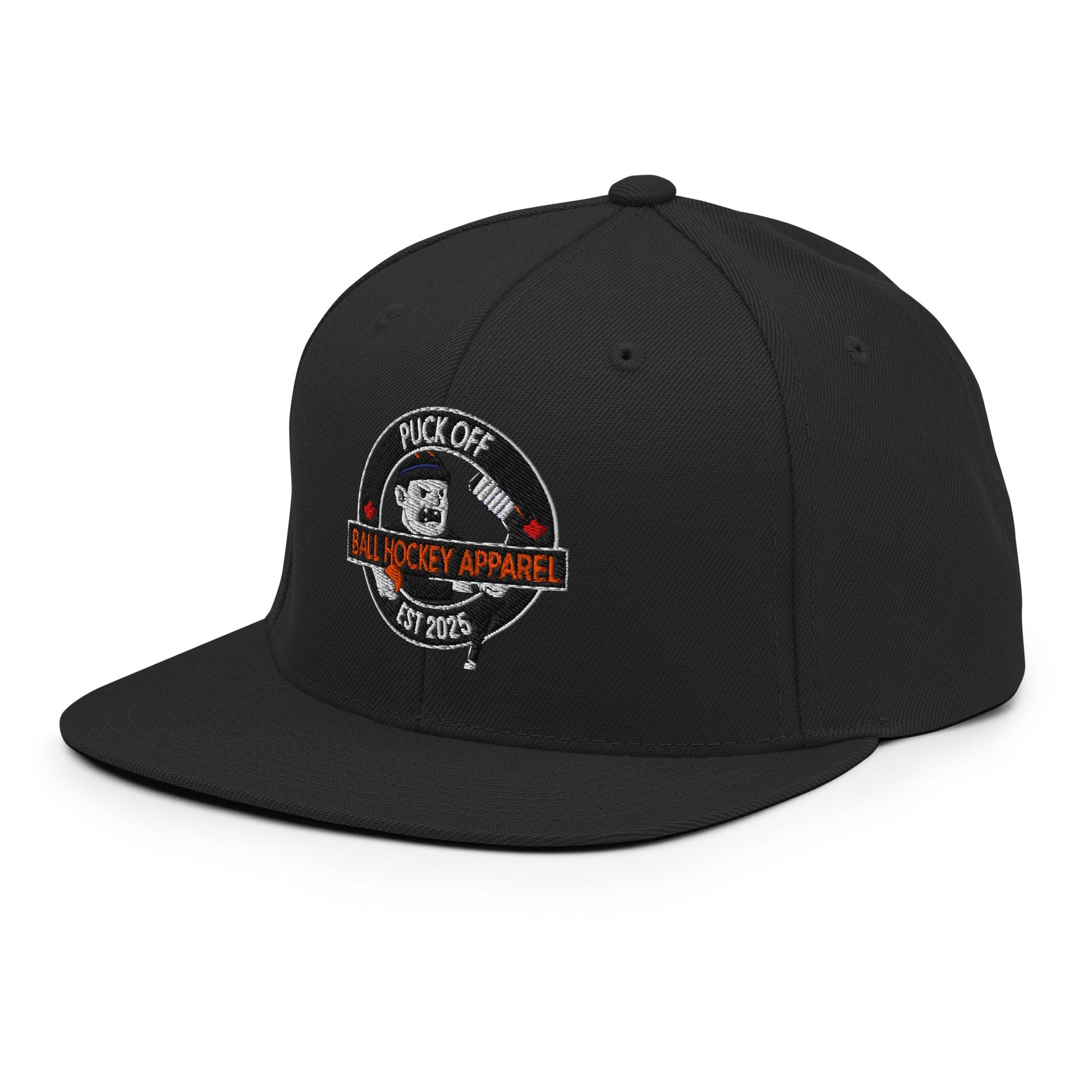 Puck Off Classic Snapback Hat - Black - Puck Off - Ball Hockey Apparel