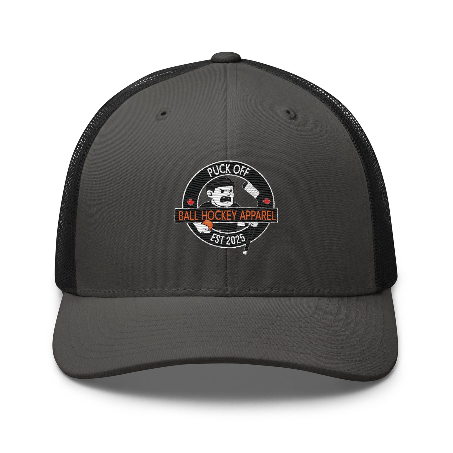 Puck Off Logo Trucker Cap - Charcoal - Puck Off - Ball Hockey Apparel