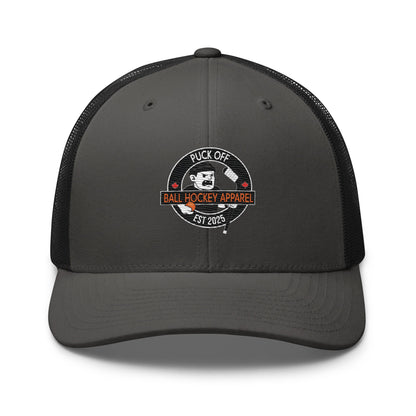 Puck Off Logo Trucker Cap - Charcoal - Puck Off - Ball Hockey Apparel