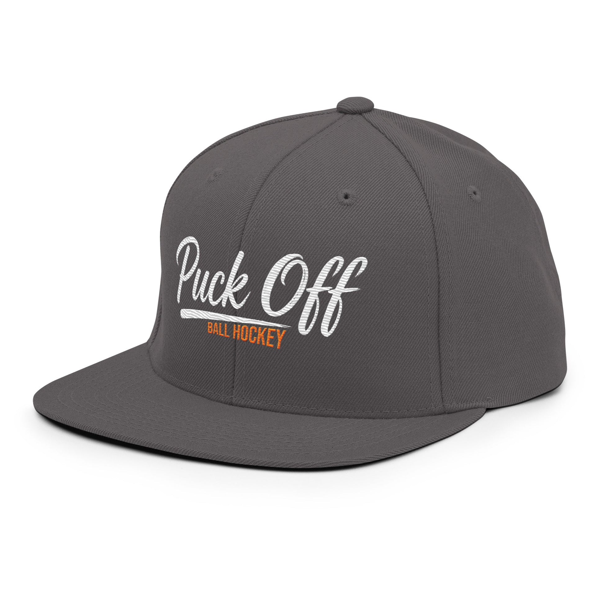 Puck Off Snapback Hat - Charcoal - Puck Off - Ball Hockey Apparel