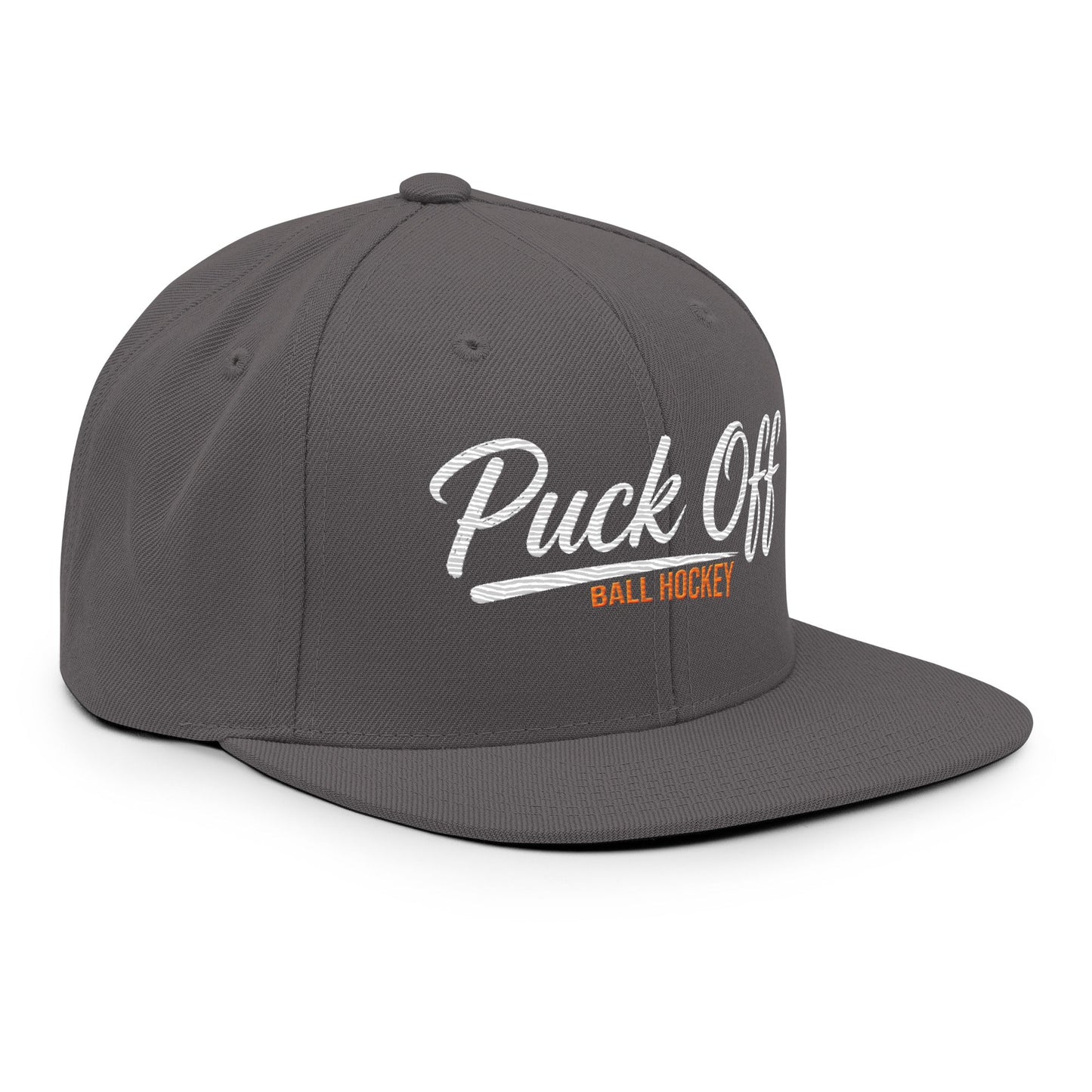 Puck Off Snapback Hat - Charcoal - Puck Off - Ball Hockey Apparel