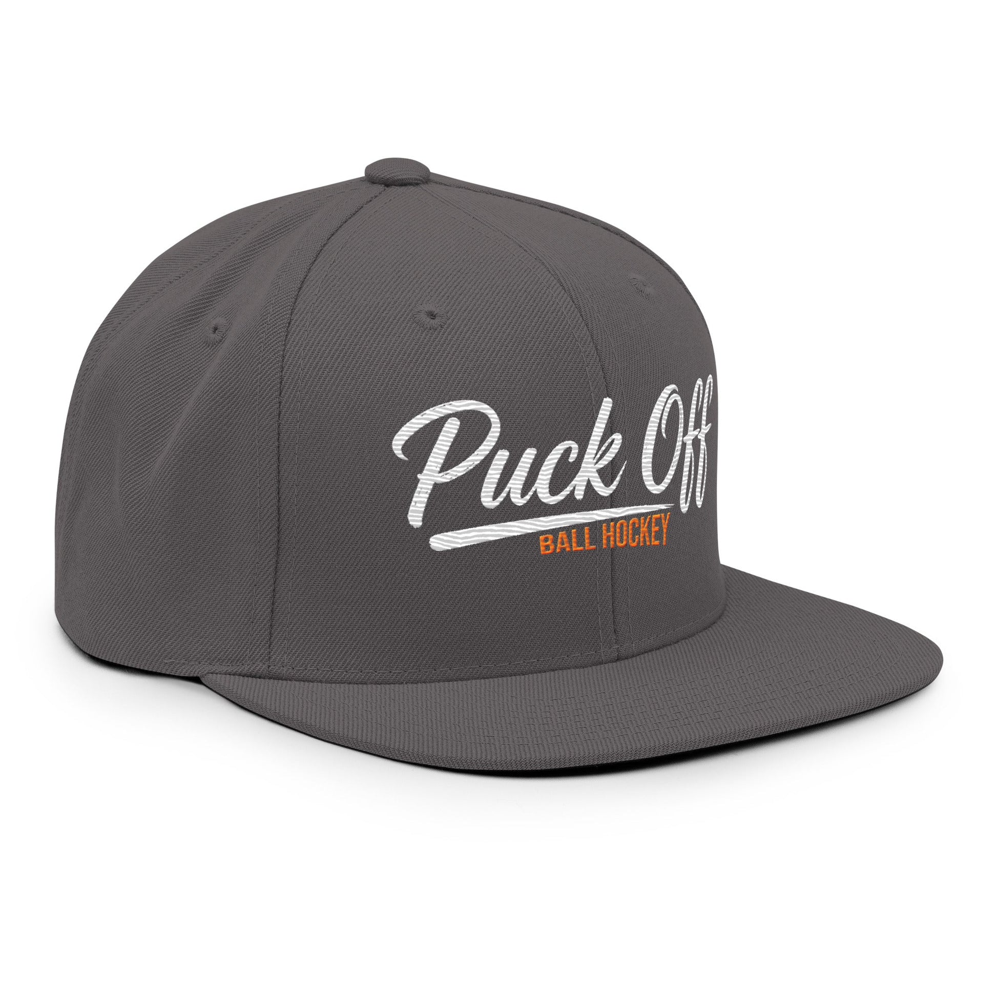 Puck Off Snapback Hat - Charcoal - Puck Off - Ball Hockey Apparel