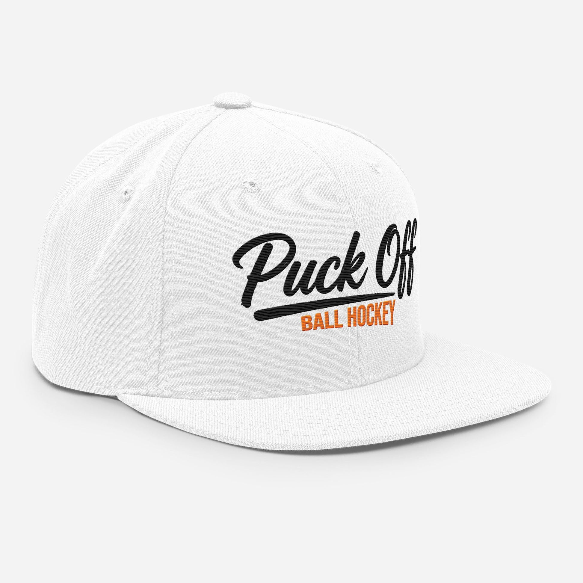 Puck Off Snapback Hat - White - Puck Off - Ball Hockey Apparel