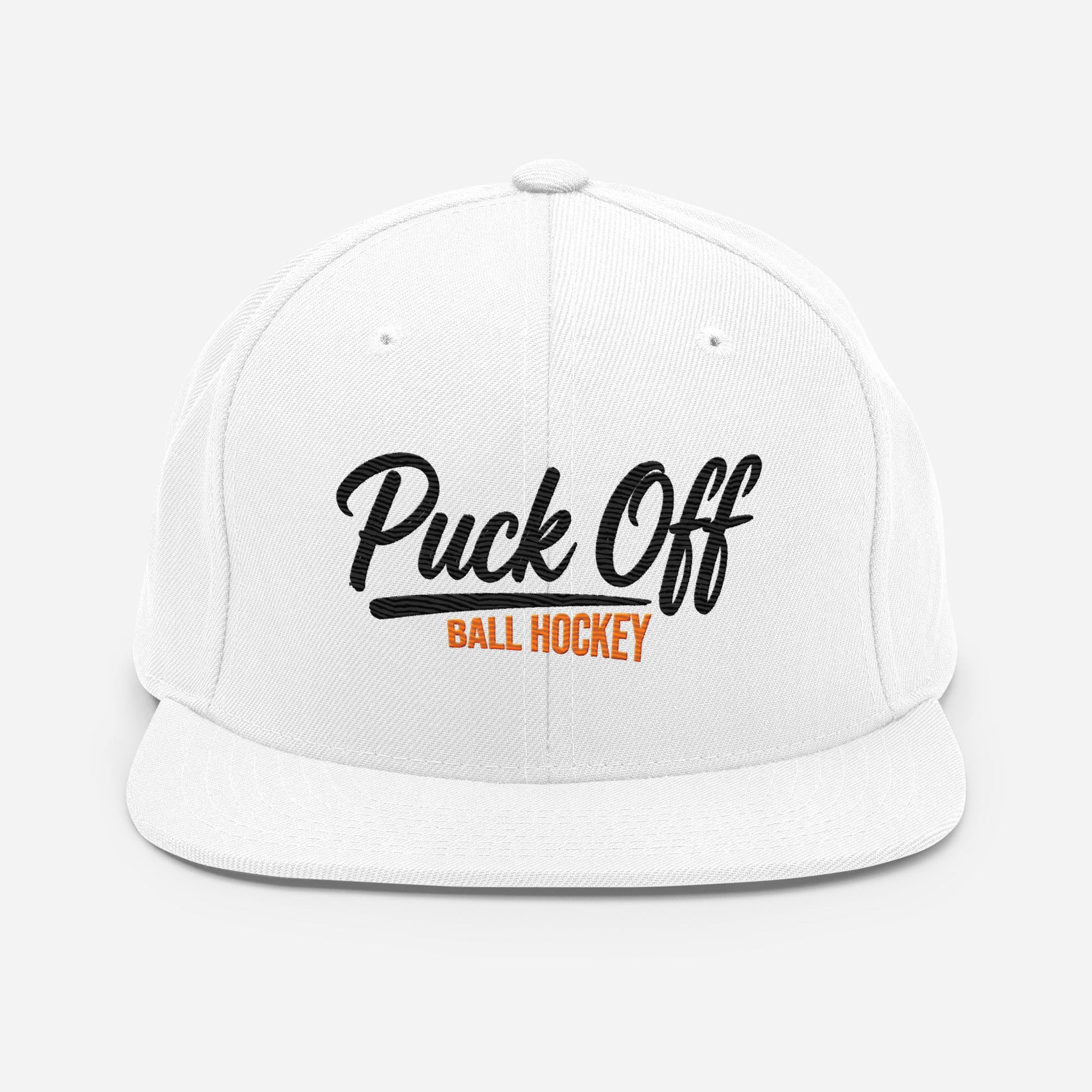 Puck Off Snapback Hat - White - Puck Off - Ball Hockey Apparel