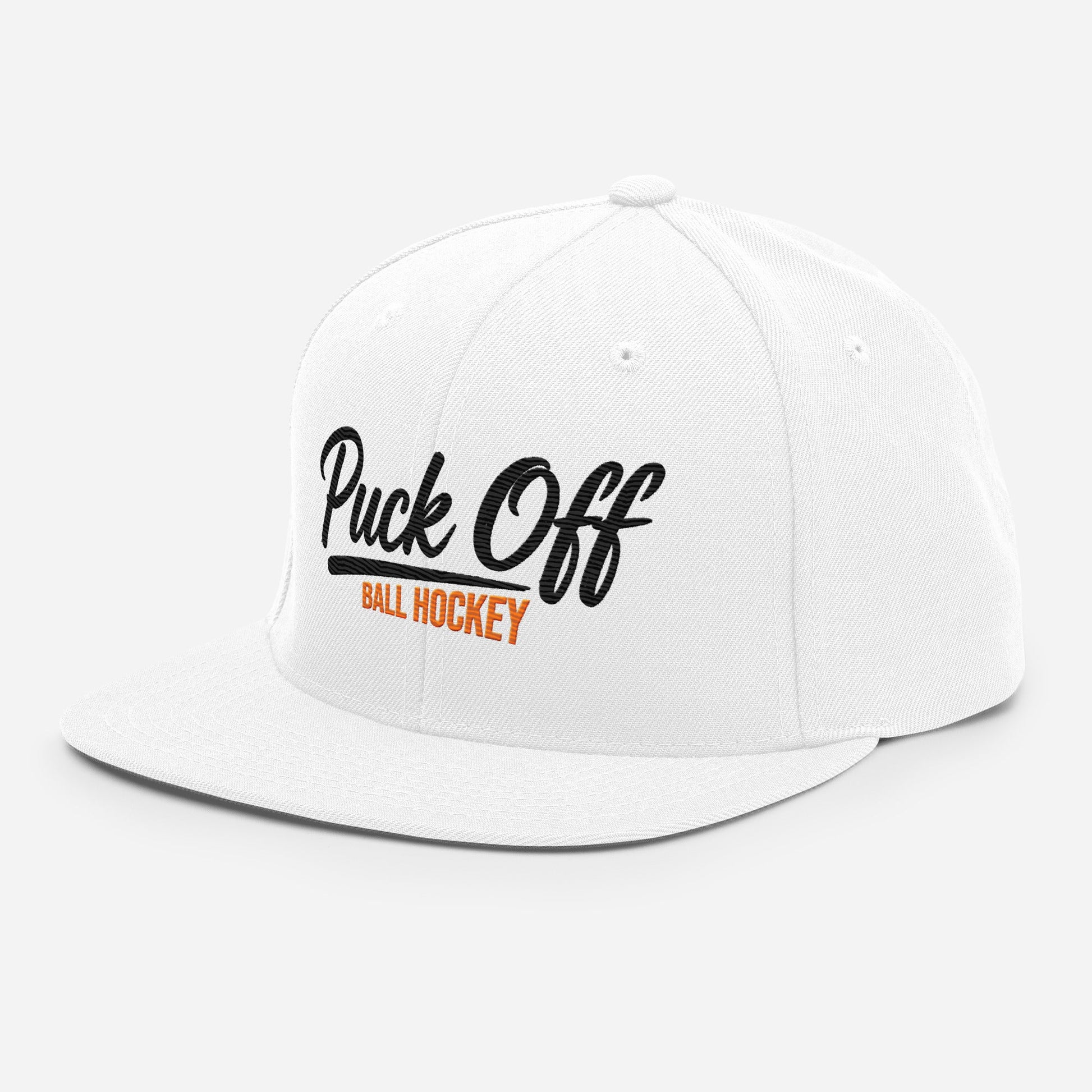 Puck Off Snapback Hat - White - Puck Off - Ball Hockey Apparel