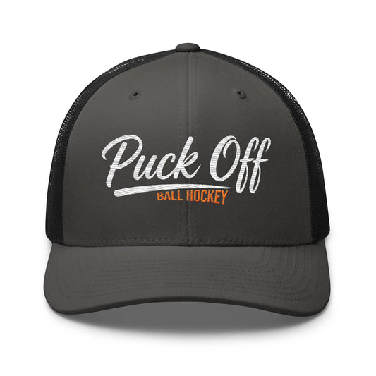 Puck Off Trucker Hat - Charcoal - Puck Off - Ball Hockey Apparel