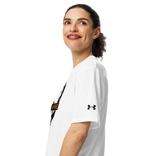 PUCK OFF x Under ArmourⓇ Athletic Shirt – Ball Hockey Performance Tee with Front Logo & Vertical Back Print