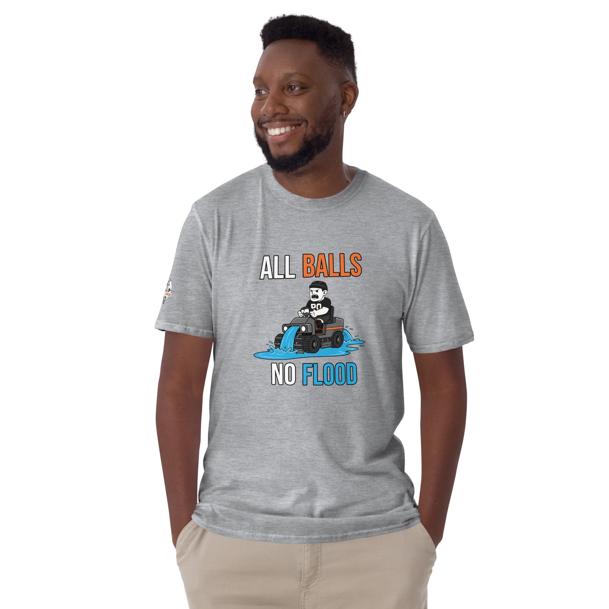 All Balls No Flood Ball Hockey Shirt PUCK OFF mascot graphic